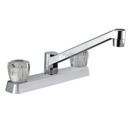 Dura Faucet TWO HANDLE RV KITCHEN FAUCET W/CRYSTAL ACRYLIC KNOBS - CHROME POLISHED DF-PK600A-CP